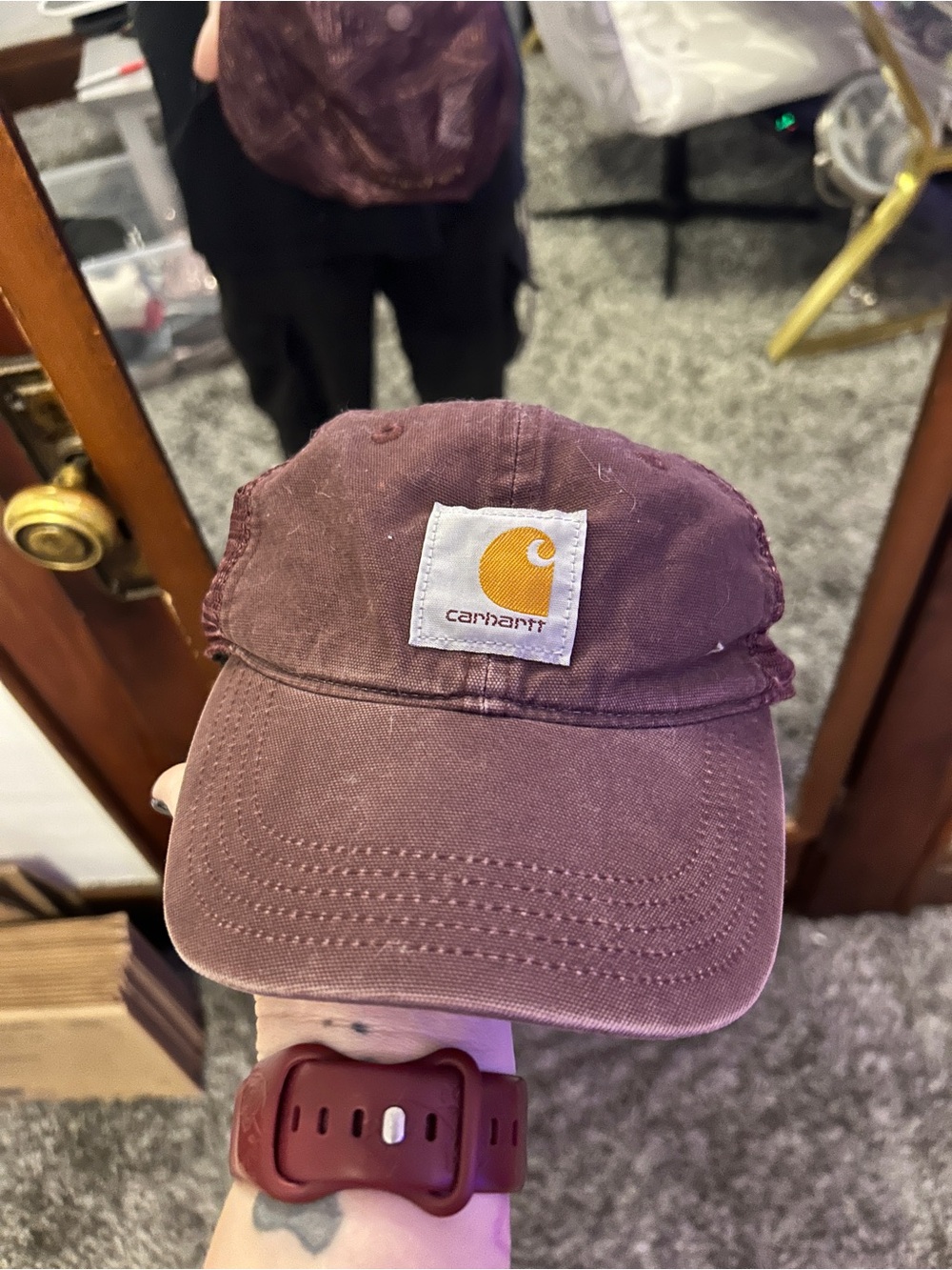 Carhartt Washed Burgundy Baseball Hat